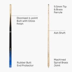 Baize Master Baize Master VICTORY 57 Inch 2 Piece Ash Snooker Pool Cue With 9.5mm Layered Tip -Billiards Shop BlueVictory5 795981cf 473f 4ec7 89fd 9e7003e5fc06