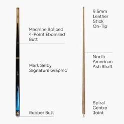 BCE BCE MARK SELBY Signature Heritage 57 Inch 2 Piece Snooker Pool Cue 9.5mm Tip -Billiards Shop Blue 4