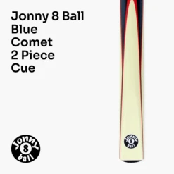 Jonny 8 Ball Jonny 8 Ball COMET 57 Inch 2 Piece Centre Joint Ash English Pool Cue With 8.5mm Tip -Billiards Shop Blue Comet 2