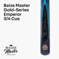Baize Master Baize Master Gold Series 58 Inch EMPEROR ¾ Jointed Snooker Pool Cue With 9.5mm Tip And 6 Inch Mini Butt -Billiards Shop Blue EMP 2