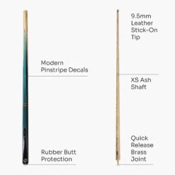 BCE Stylish BCE BLUE PINSTRIPE 2 Piece Ash Snooker Pool Cue - 9.5mm Tip 12 BCE Stylish BCE BLUE PINSTRIPE 2 Piece Ash Snooker Pool Cue - 9.5mm Tip -Billiards Shop Blue Pinstripe 4
