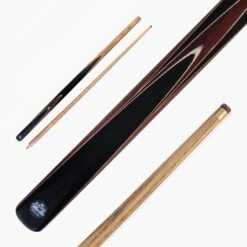Baize Master Baize Master CRUCIBLE 57 Inch 2 Piece Centre Joint Ash Snooker Pool Cue With 9.5mm Tip + Mini Butt Extension -Billiards Shop Brown 1 2pc