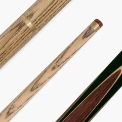 Baize Master Baize Master CRUCIBLE 57 Inch 2 Piece Centre Joint Ash Snooker Pool Cue With 9.5mm Tip + Mini Butt Extension -Billiards Shop Brown 7 2pc