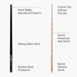 BCE BCE Mark Selby CREAM FLASH 2 Piece Matching Ash Pool Snooker Cue – 9.5mm Tip -Billiards Shop Cream Flash 4