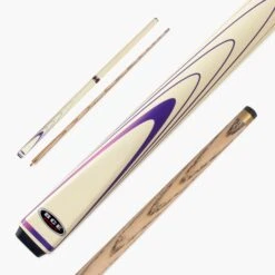BCE BCE Stylish Cream & Purple 2-Piece Ash Snooker Pool Cue BSP-2
