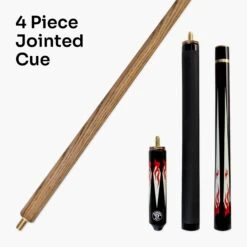 Jonny 8 Ball Jonny 8 Ball 57 Inch Adjustable 4 Piece Pool Cue 8mm Tip - Shorten To 45 Inch -Billiards Shop Flame 6