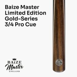 Baize Master BAIZE MASTER Limited Edition Gold Series 58 Inch ¾ Jointed Professional Snooker Pool Cue 9.5mm With Hand-fitted Medium Pro Layered Tip – Polished And Finished Locally In The UK! 39 Baize Master BAIZE MASTER Limited Edition Gold Series 58 Inch ¾ Jointed Professional Snooker Pool Cue 9.5mm With Hand-fitted Medium Pro Layered Tip – Polished And Finished Locally In The UK! -Billiards Shop G35 2