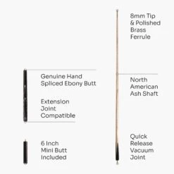 Baize Master BAIZE MASTER Limited Edition Gold Series 57 Inch ¾ Jointed Professional English Pool Cue 8.5mm With Hand-fitted Medium Pro Tip – Polished And Finished Locally In The UK! -Billiards Shop G4 6