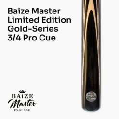 Baize Master BAIZE MASTER Limited Edition Gold Series 57 Inch ¾ Jointed Professional English Pool Cue 8.5mm With Hand-fitted Medium Pro Tip – Polished And Finished Locally In The UK! -Billiards Shop G66 2