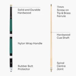 Jonny 8 Ball Jonny 8 Ball 4 Piece Hardwood Adjustable Snooker Pool Cue And SOFT CASE Set With 4 X 11mm Spare Tips -Billiards Shop Green5 b45d6af9 f8f8 4f5a a063 740f84f2e6d3