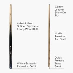 Baize Master Baize Master CRUCIBLE 57 Inch 2 Piece Centre Joint Ash Snooker Pool Cue With 9.5mm Tip + Mini Butt Extension -Billiards Shop Grey52pc 9557f788 c2c5 494b ad0c 0517da412392