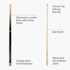 Baize Master Baize Master VICTORY 57 Inch 2 Piece Ash Snooker Pool Cue With 9.5mm Layered Tip -Billiards Shop GreyVictory5 b6df3505 70b1 424b a795 ad652d8e294f