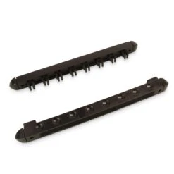 Cue & Case 8 Way BLACK 2pc Wall Mounted PLASTIC CLIP Cue Rack - Holds 8 Cues