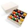 Funky Chalk 2 1/4 Inch (57mm) Premium Economy Spots & Stripes American Pool Balls - With Storage Box