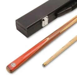 PRO147 PRO147 JUNIOR CHAMPION 36 Inch Traditional 2pc Kids Junior Pool Snooker Cue Matching Ash Grain 10mm Tip With Mini BLACK HARD Case -SE13