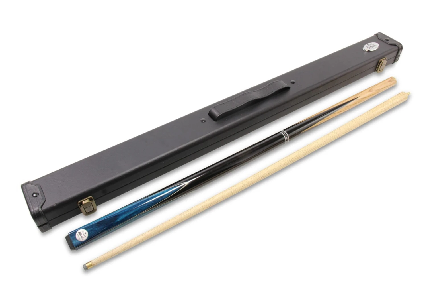 Baize Master Baize Master Silver Series 57 Inch BLUE VICTORY Snooker Pool 2pc Ash Cue Set With Baize Master Black Metal Badge Case And 2 X Chalk- 9.5mm 4 Baize Master Baize Master Silver Series 57 Inch BLUE VICTORY Snooker Pool 2pc Ash Cue Set With Baize Master Black Metal Badge Case And 2 X Chalk- 9.5mm - Image 2