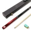 Baize Master Baize Master Silver Series 57 Inch RED VICTORY Snooker Pool 2pc Ash Cue Set With Baize Master Black Metal Badge Case And 2 X Chalk - 9.5mm Tip -Billiards Shop IMG 9265
