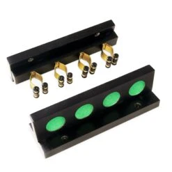 Cue + Case Funky Chalk 4 Way STRAIGHT Wall Mounted Snooker Pool Cue Rack With Brass Clips - Holds 4 Cues