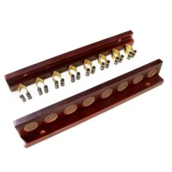 Cue + Case Funky Chalk 8 Way STRAIGHT Wall Mounted Snooker Pool Cue Rack With Brass Clips - Holds 8 Cues -Billiards Shop IMG 9885edit2