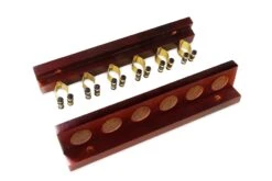 Cue + Case Funky Chalk 6 Way STRAIGHT Wall Mounted Snooker Pool Cue Rack With Brass Clips - Holds 6 Cues -Billiards Shop IMG 9898edit2 scaled 1