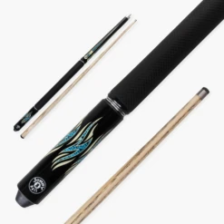 Cue + Case Jonny 8 Ball AQUA RISS 57 Inch 2 Piece Centre Joint English Pool Cue With 8.5mm Elk Master Tip