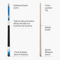 Jonny 8 Ball Jonny 8 Ball FLAME 58 Inch 2 Piece Snooker Pool Cue With Maple Shaft 11mm Tip 32 Jonny 8 Ball Jonny 8 Ball FLAME 58 Inch 2 Piece Snooker Pool Cue With Maple Shaft 11mm Tip -Billiards Shop J8B F BLUE 4