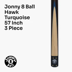 Jonny 8 Ball Jonny 8 Ball HAWK 3 Section Rapid Shorten English Pool Cue – 8mm Tip - 55 & 57" Length -Billiards Shop J8B HAWK 2 T