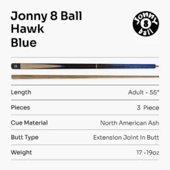 Jonny 8 Ball Jonny 8 Ball HAWK 3 Section Rapid Shorten English Pool Cue – 8mm Tip - 55 & 57" Length -Billiards Shop J8B HAWK 7 B c193f8e7 213f 4b69 a001 8694fa947ff5