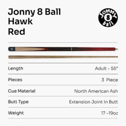 Jonny 8 Ball Jonny 8 Ball HAWK 3 Section Rapid Shorten English Pool Cue – 8mm Tip - 55 & 57" Length -Billiards Shop J8B HAWK 7 R f8e4abfb 6ebf 4e38 b192 0b38a0ade6ca