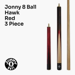 Jonny 8 Ball Jonny 8 Ball HAWK 3 Section Rapid Shorten English Pool Cue – 8mm Tip - 55 & 57" Length -Billiards Shop J8B HAWK 8 R