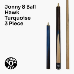 Jonny 8 Ball Jonny 8 Ball HAWK 3 Section Rapid Shorten English Pool Cue – 8mm Tip - 55 & 57" Length -Billiards Shop J8B HAWK 8 T