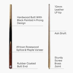 Kudos Kudos 48 Inch JUNIOR SAVANNA 2pc Centre Joint Ash Snooker Pool Cue 10mm Tip 12 Kudos Kudos 48 Inch JUNIOR SAVANNA 2pc Centre Joint Ash Snooker Pool Cue 10mm Tip -Billiards Shop K S 4