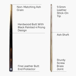 Kudos Kudos Classic Range 48 Inch Junior Kids 2 Piece Snooker Pool Cue With 9.5mm Tip 25 Kudos Kudos Classic Range 48 Inch Junior Kids 2 Piece Snooker Pool Cue With 9.5mm Tip -Billiards Shop KC OF 4