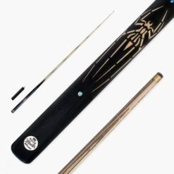 Baize Master Baize Master Widow 57 Inch One Piece English Pool Cue 8.5mm Tip With Laser Engraved Shaft Technology And Hand-Fitted Baize Master Pro Tip – Mini Butt Included