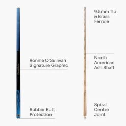 BCE BCE Ronnie O`Sullivan MERLIN - Metallic 2pc Ash Pool Snooker Cue With Painted Black Grip -Billiards Shop Merlin 4 8eca6168 6985 42a2 8bf1 43a0b23549a0