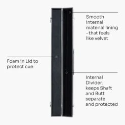 Riley Riley METALLIC BLUE 57 Inch 2 Piece Snooker Pool Cue & Plain Black HARD CASE 9.5mm Tip -Billiards Shop MetallicBlue9