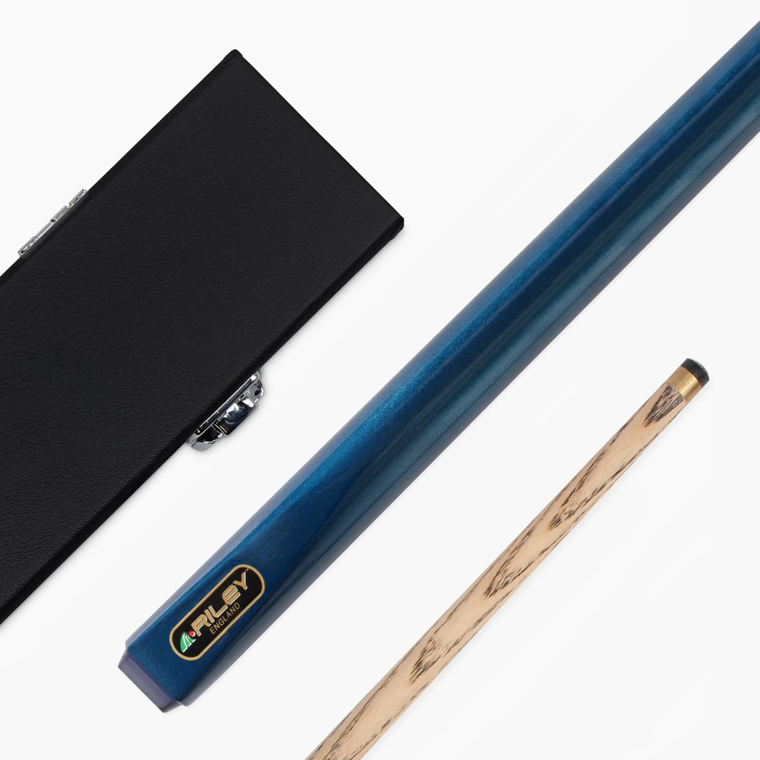 Riley Riley METALLIC BLUE 2pc Ash English Pool Cue & Plain Black HARD CASE 8.5mm Tip 3 Riley Riley METALLIC BLUE 2pc Ash English Pool Cue & Plain Black HARD CASE 8.5mm Tip