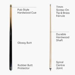 BCE BCE 57 Inch 2pc Black POOL MASTER Economy Hardwood Pool Snooker Cue With 11mm Screw On Tip - Great Starter Cue For Beginner Players! 10 BCE BCE 57 Inch 2pc Black POOL MASTER Economy Hardwood Pool Snooker Cue With 11mm Screw On Tip - Great Starter Cue For Beginner Players! -Billiards Shop PoolMaster 4