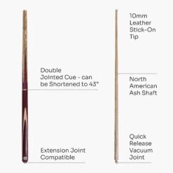 Baize Master Baize Master Purple Heart 57 Inch 3 Piece Snooker Pool Cue And Case Set - Shorten To 43 Inch -Billiards Shop PurpleHeart5 8150b9f9 7f55 4bb8 8683 0fa45c26ec16