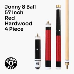 Jonny 8 Ball Jonny 8 Ball 4 Piece Hardwood Adjustable Snooker Pool Cue And SOFT CASE Set With 4 X 11mm Spare Tips -Billiards Shop Red3 0f534a2f 3361 43c3 b841 e0a453292083
