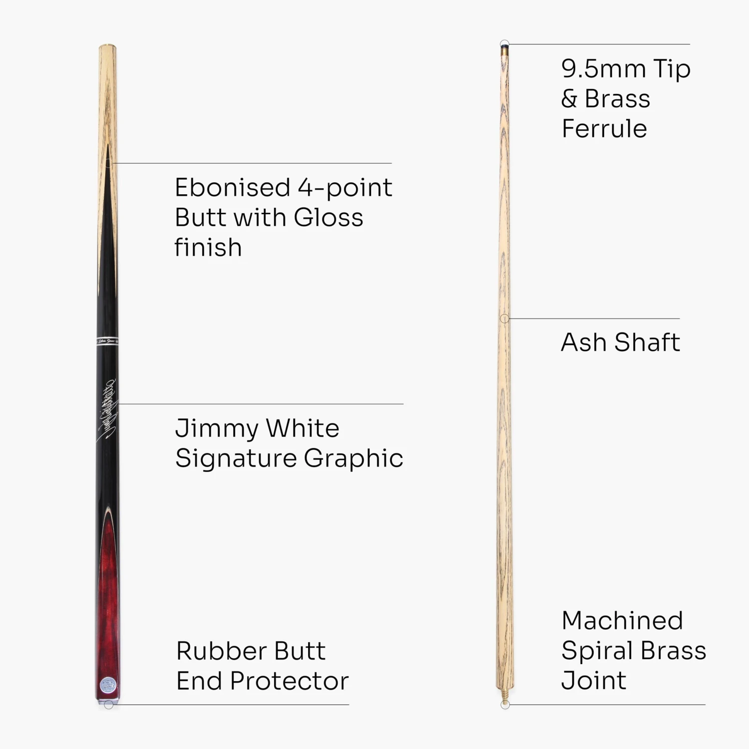 Baize Master Baize Master JIMMY WHITE Signature CONQUEST 57 Inch 2 Piece Snooker Pool Cue 9.5mm Tip 13 Baize Master Baize Master JIMMY WHITE Signature CONQUEST 57 Inch 2 Piece Snooker Pool Cue 9.5mm Tip - Image 11