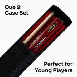 Riley Riley Red Rocket 48 Inch 2 Piece Kids Cue And Case Set 9.5mm Tip With Riley Sleeve Case -Billiards Shop RedRocketCase8