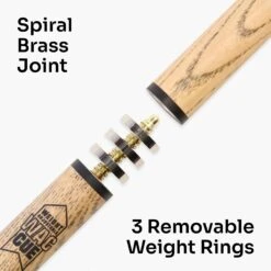 BCE BCE Mark Selby RED CLASSIC ASH 57” Weight Adjustable 2pc Snooker Cue & HARD CASE -Billiards Shop Red Classic 3 1