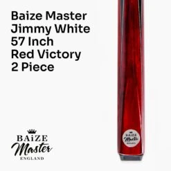 Baize Master Baize Master Jimmy White VICTORY 57 Inch Cue And Case Set 9.5mm Tip With Black Hard Case -Billiards Shop Red Victory 2
