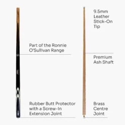Riley Riley Ronnie O'Sullivan STRIKE 57 Inch 2 Piece Centre Joint Snooker Pool Cue 9.5mm Tip -Billiards Shop Strike 4 80f8ab8d efb0 4050 a706 d451ce3fa7cf
