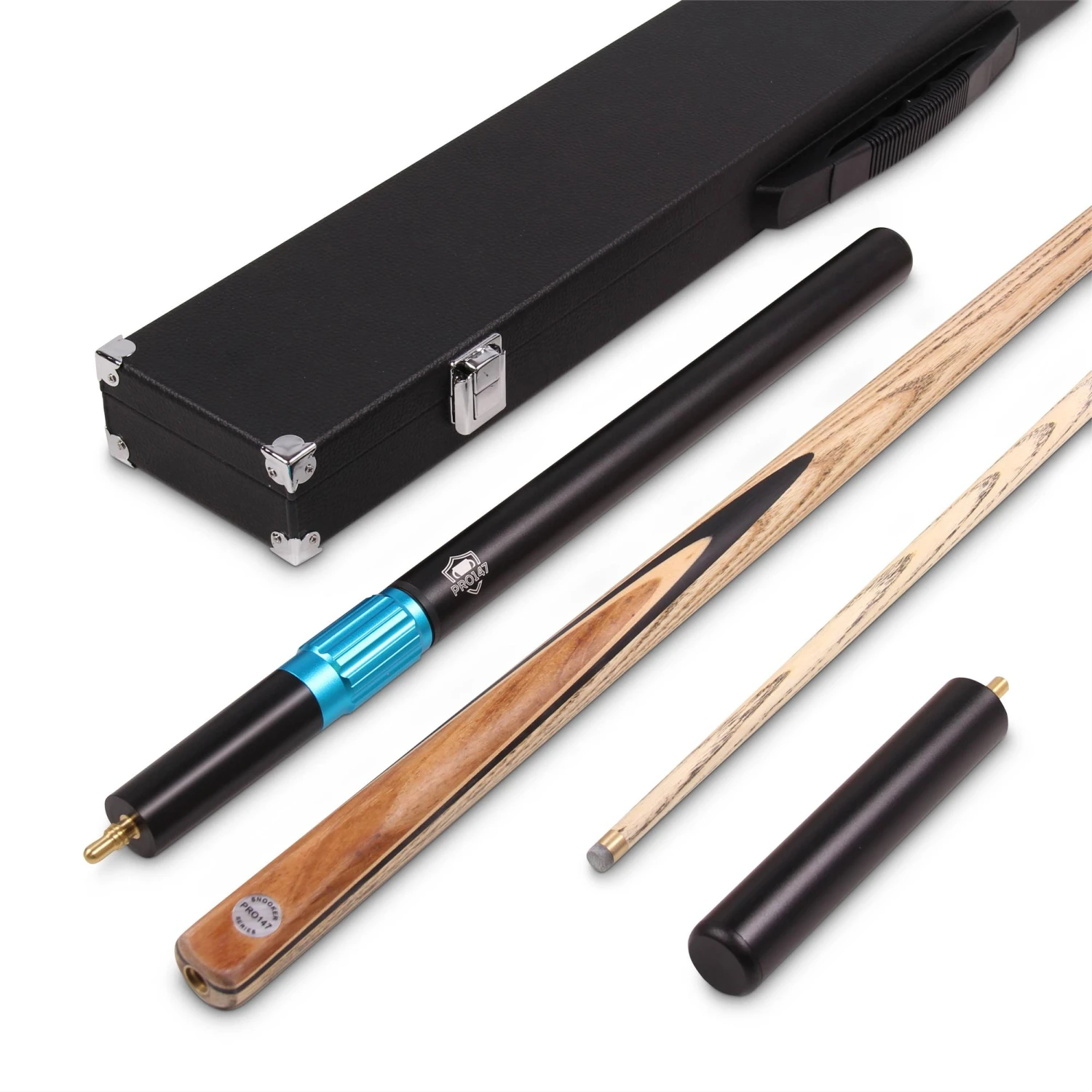 PRO147 PRO147 CLASSIC ROSEWOOD P3/E 57 Inch Snooker Pool Cue Set 2pc Centre Joint Non-matching Ash Cue With PRO147 Long Telescopic Extension, Mini Butt And 3 Slot Case - 9.5mm Tip 3 PRO147 PRO147 CLASSIC ROSEWOOD P3/E 57 Inch Snooker Pool Cue Set 2pc Centre Joint Non-matching Ash Cue With PRO147 Long Telescopic Extension, Mini Butt And 3 Slot Case - 9.5mm Tip