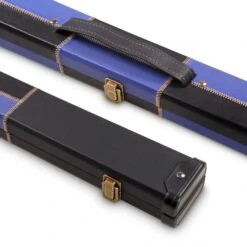 Cue & Case Deluxe 1 Piece 2 Slot CHEQUERED Cue Case With Plastic Ends And Chalk Compartment - Holds 2 Cues