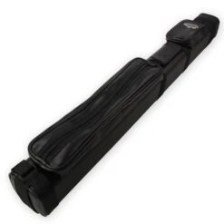 Cue & Case ALL BLACK Leather Patch Effect SQUARE Cue Case - Holds 2 Centre Jointed Cues